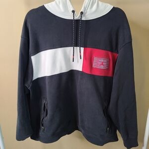 Nike Air Jordan Hoodie Sweatshirt Mens XL Black Color Block Zip Pockets Hip Hop